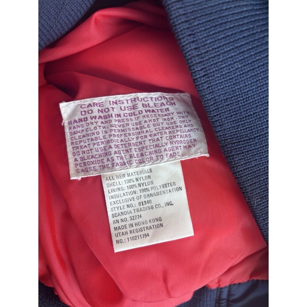 Vintage SKYR Juniors Size Large Blue Puffer Vest Full Zip Ski Snow Pockets Retro - Picture 5 of 5
